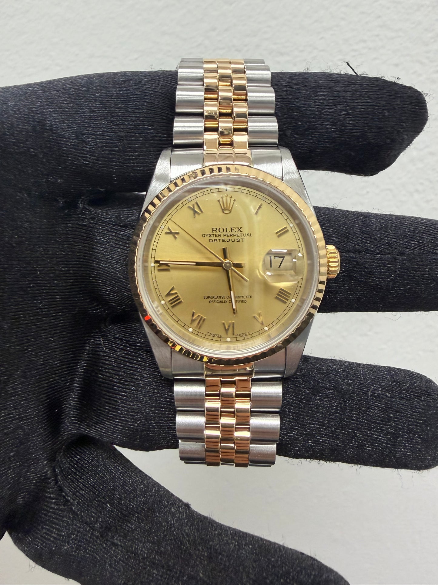 Rolex Datejust 36 Champagne Roman Dial on Jubilee Ref. 16233 1996