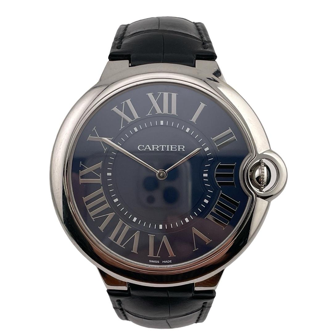 Cartier Ballon Bleu Blue Dial on Leather Ref. 3377 Papers Open Date