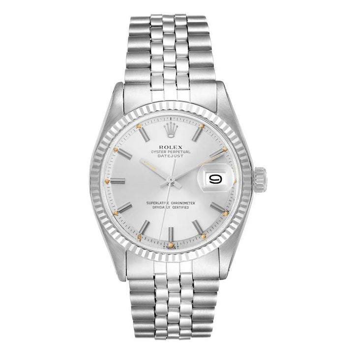 Rolex Datejust Silver Stick Dial on D Link Jubilee Bracelet Ref. 1601/4 1971