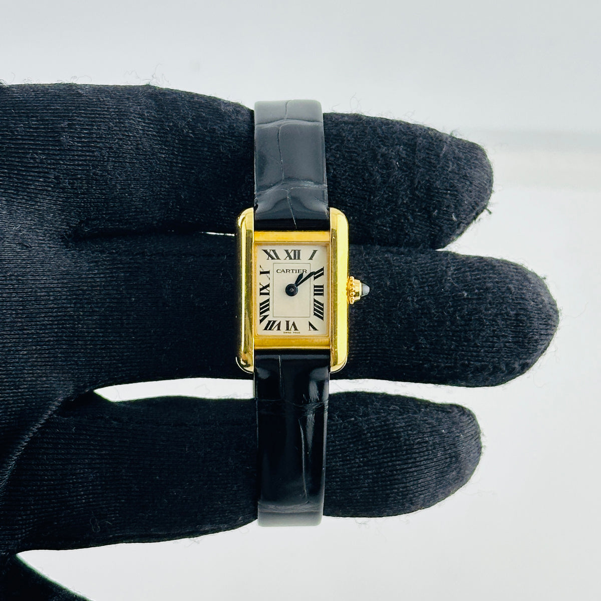 Cartier Tank Louis Mini Silver Roman Numerals Dial on Leather Band Ref. 4567 / WGTA0352 Complete 2025 — view 3