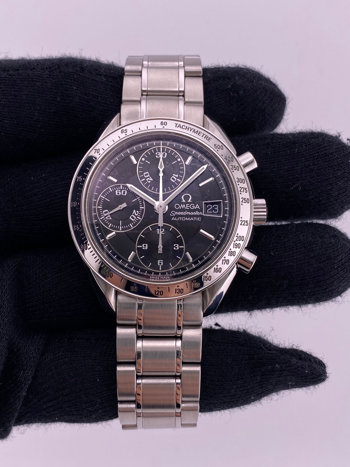 Omega Speedmaster Black Dial on Stainless Steel Bracelet Ref. 3513.5 — view 2