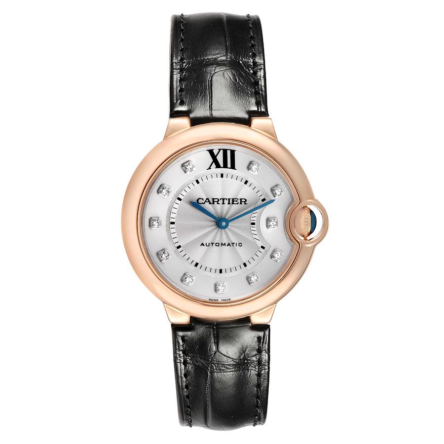 Cartier Ballon Bleu Silver Factory Diamond Dial on Leather Ref. 3003/WE902028 Papers 2012