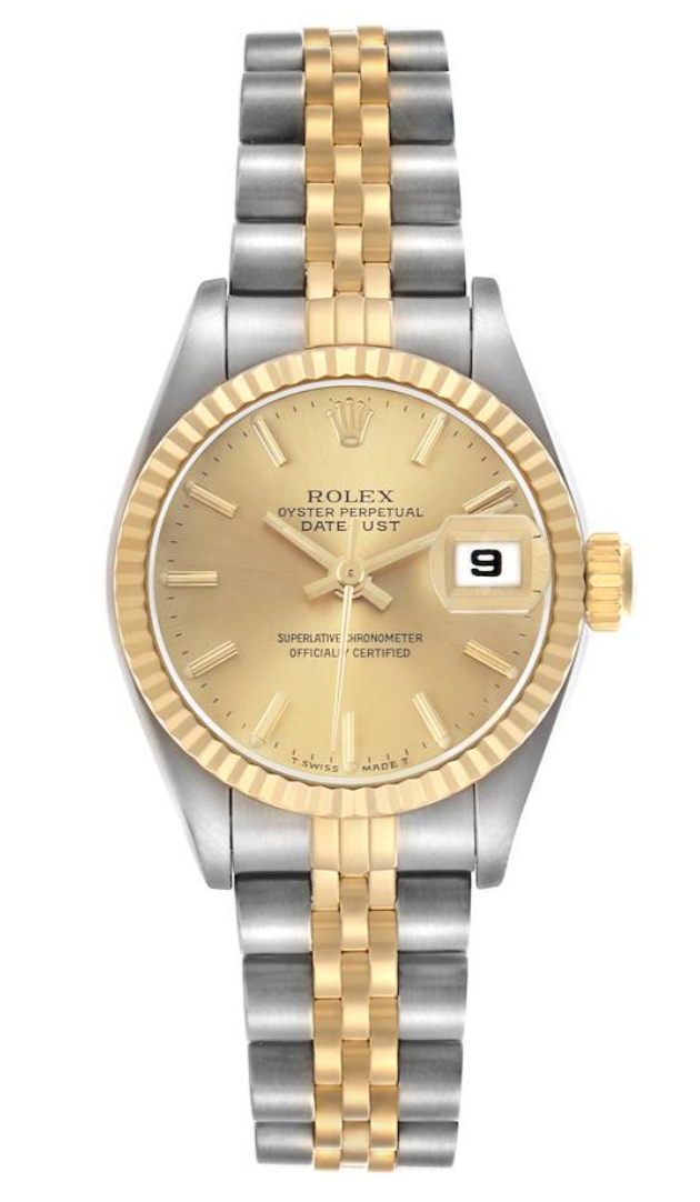 Rolex Datejust Lady Champagne Stick Dial on Jubilee Ref. 69173 Open Date