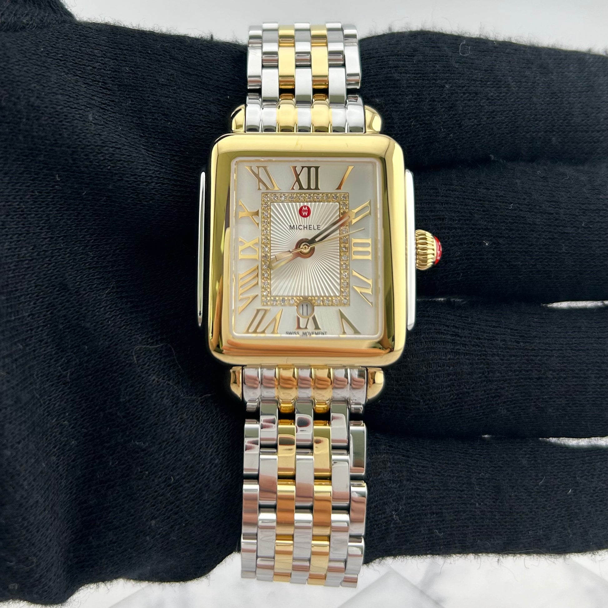 Michele Deco Madison Silver Set With Diamonds Dial Ref. MWW06G000013 Card Open Date — view 2