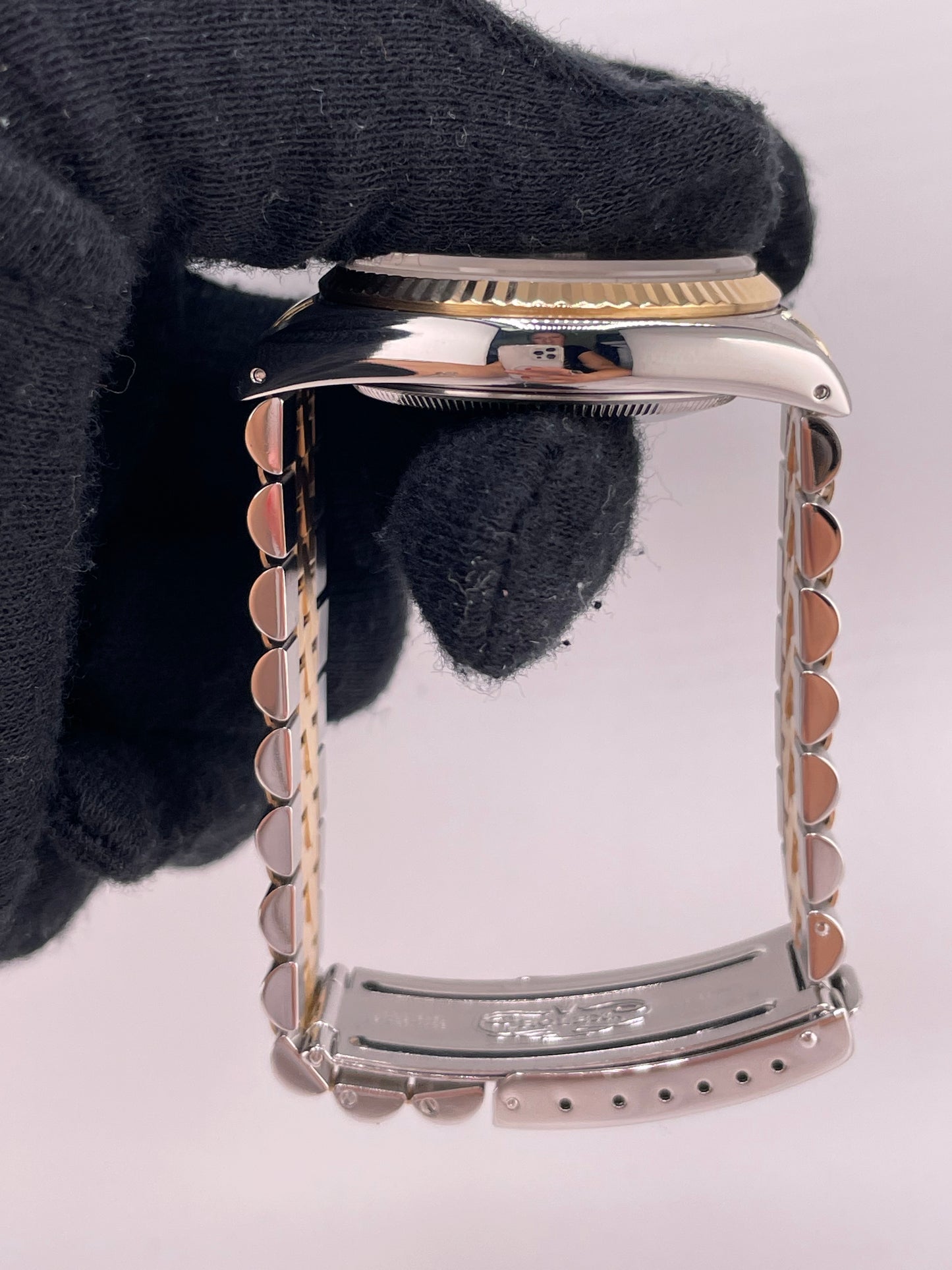 Rolex Datejust Champagne Linen Dial on D Link Jubilee Bracelet Ref. 16233 1988 — view 6