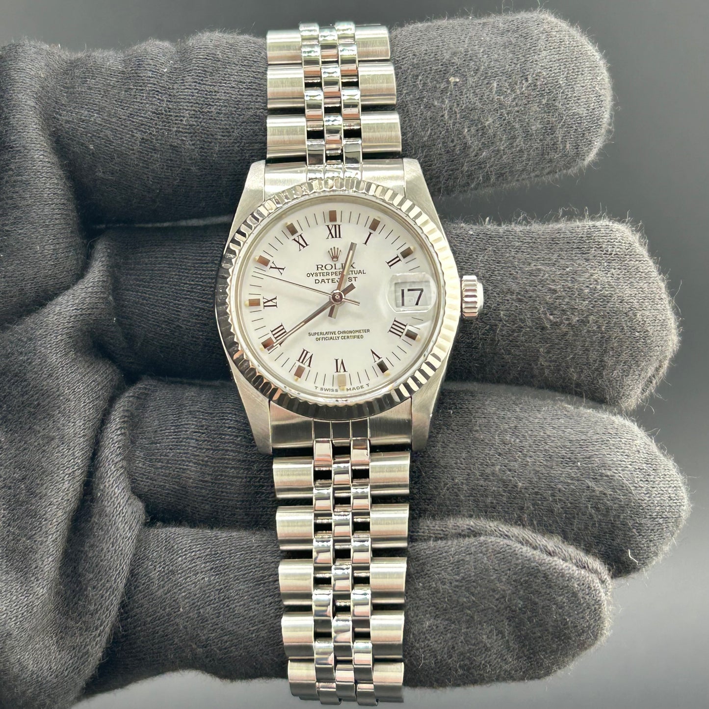Rolex Datejust White Roman Dial on D Link Jubilee Ref. 68274 1989 — view 2