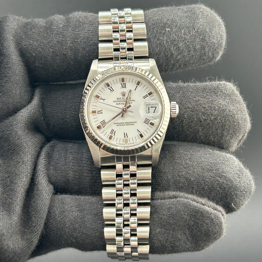 Rolex Datejust White Roman Dial on D Link Jubilee Ref. 68274 1989 — view 2