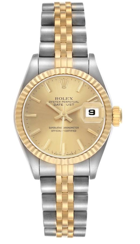 Rolex Datejust Lady Champagne Stick Dial on Jubilee Ref. 69173 1991