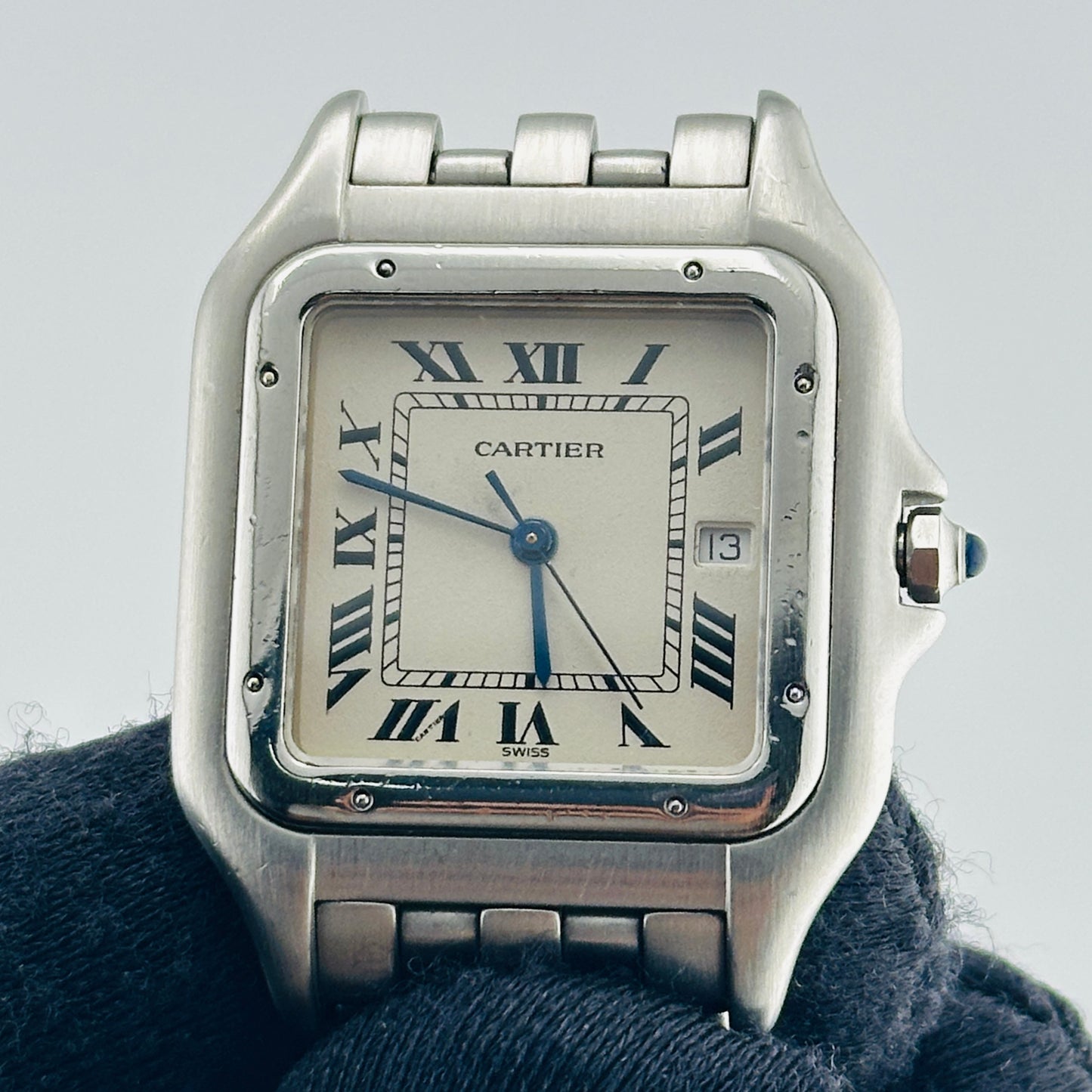Cartier Panthere Jumbo Silver Roman Dial on Stainless Steel Bracelet Ref. 1300 — view 3