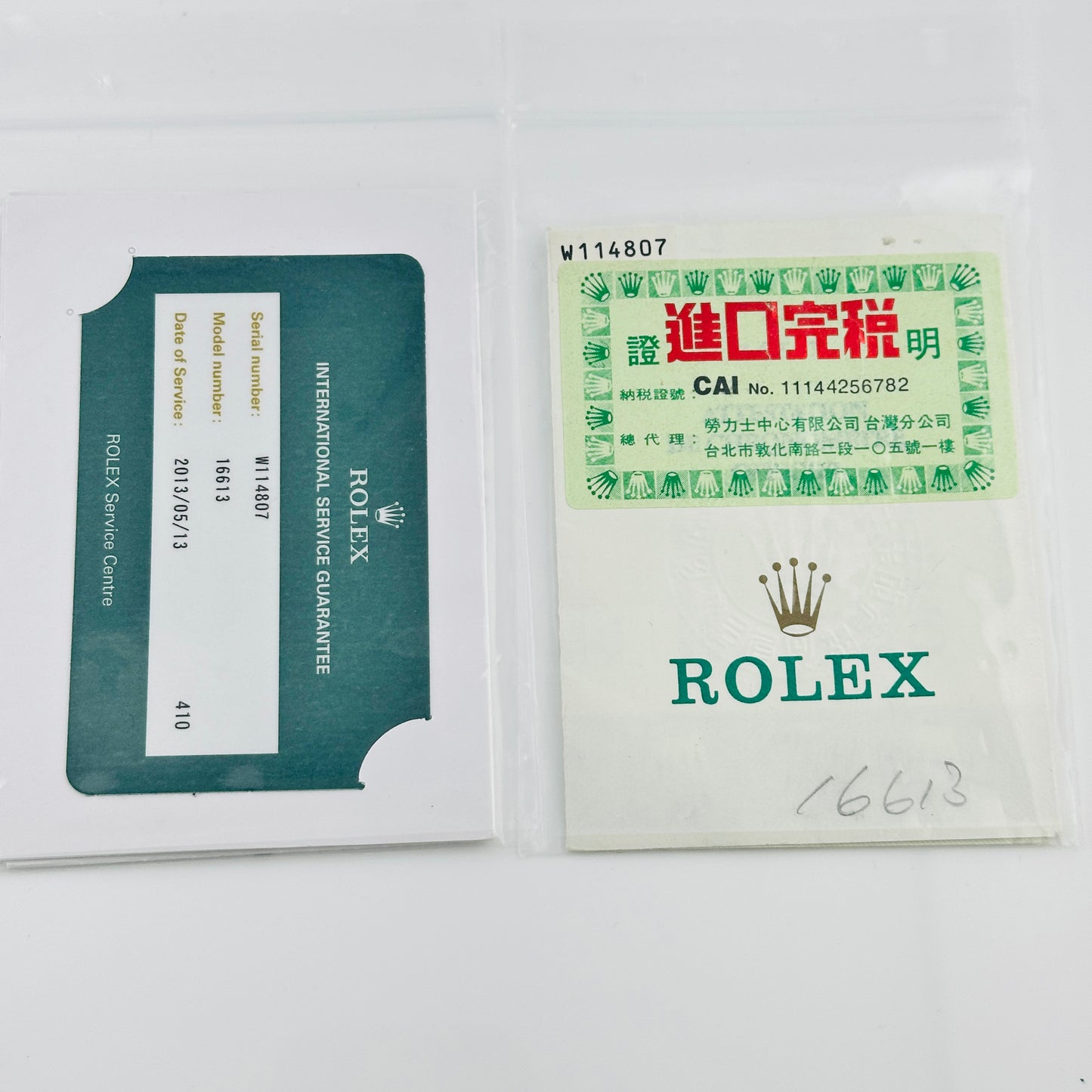 Rolex Submariner Blue Dial on Oyster Bracelet Ref. 16613 Papers Open Date — view 7