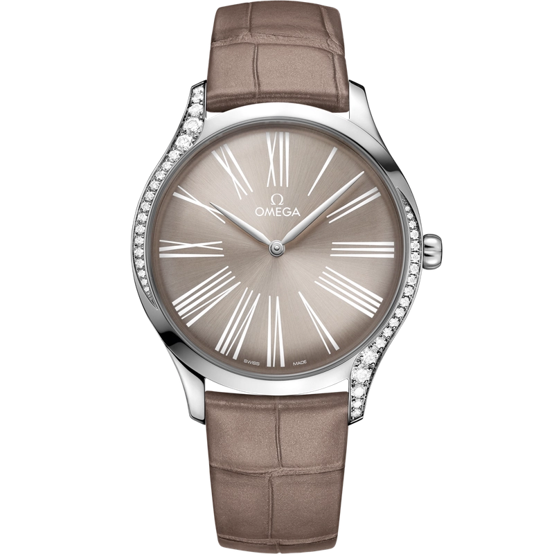 Omega De Ville Trésor Taupe Brown Dial on Taupe Brown Leather Ref 428.18.39.60.13.001 with Card