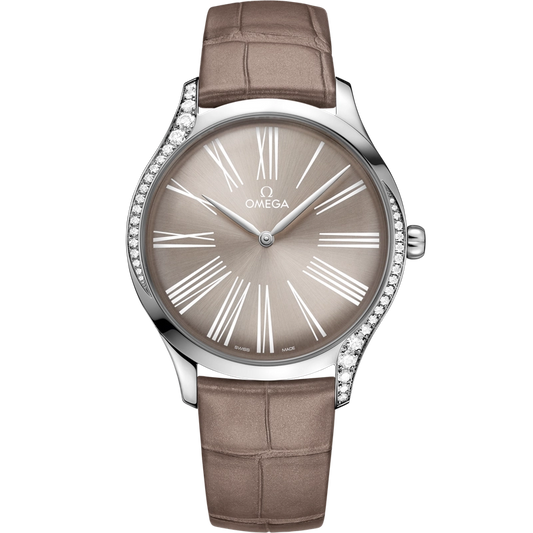 Omega De Ville Trésor Taupe Brown Dial on Taupe Brown Leather Ref 428.18.39.60.13.001 with Card