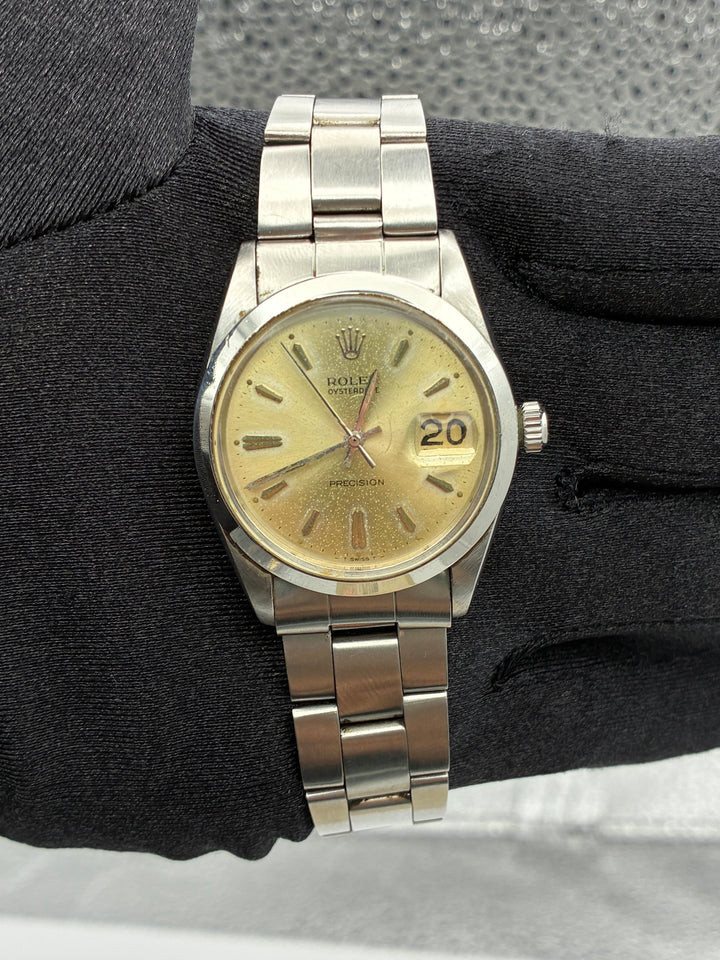 Rolex Oysterdate Precision Silver Stick / Faded Dial on Oyster Bracelet Ref. 6694 Papers 1976