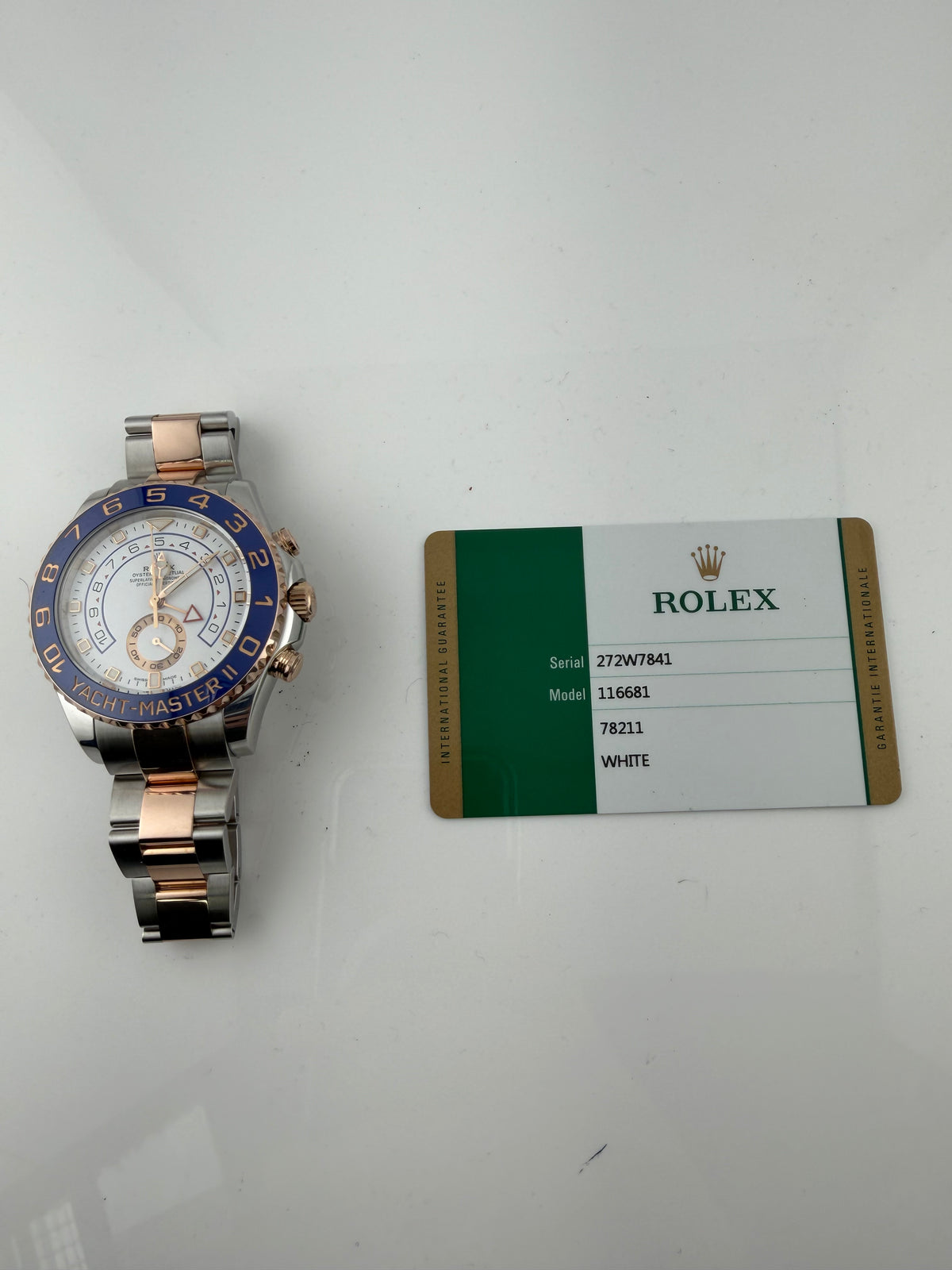 Rolex Yacht-Master II White Dial on Oyster Ref. 116681 Card 2018 — view 6