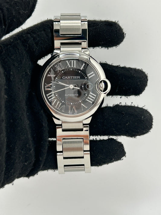Cartier Ballon Bleu Black Roman Numerals Dial on Stainless Steel Bracelet Ref. W6920042 Manuals Only — view 2
