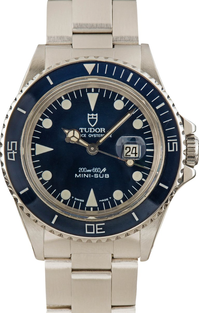 Tudor Prince Oysterdate Mini-Sub Blue Dial on Stainless Steel Bracelet Ref. 73090