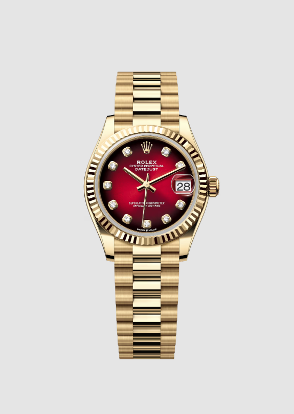 Rolex Datejust Red Ombre Diamond Dial on President Ref. 278278 Card 2026