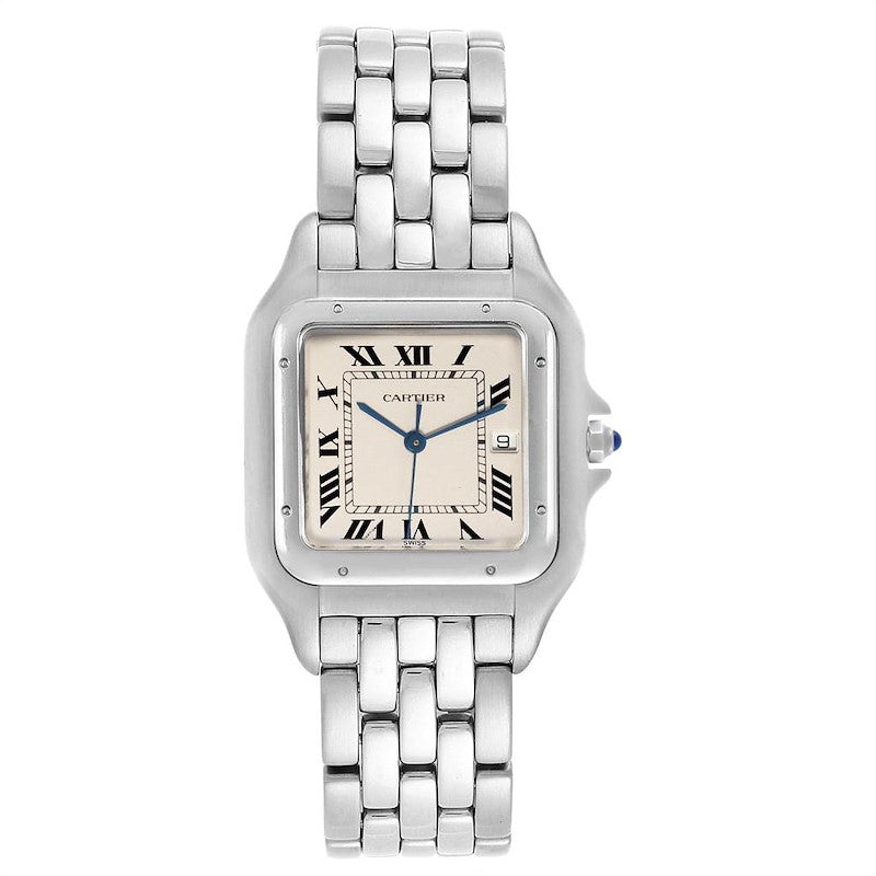 Cartier Panthere Jumbo Silver Roman Dial on Stainless Steel Bracelet Ref. 1300