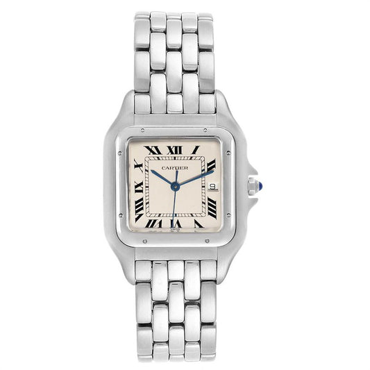 Cartier Panthere Jumbo Silver Roman Dial on Stainless Steel Bracelet Ref. 1300