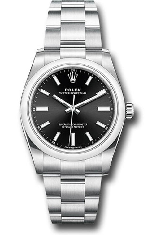 Rolex Oyster Perpetual Black Index Dial on Oyster Ref 124200 with New Style Card Green 2022