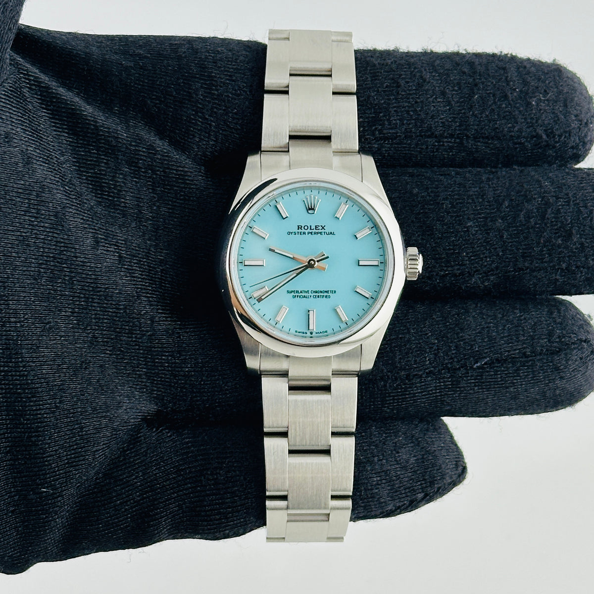 Rolex Oyster Perpetual Turquoise Blue Index Dial on Oyster Bracelet Ref. 277200 Complete 2026 — view 2