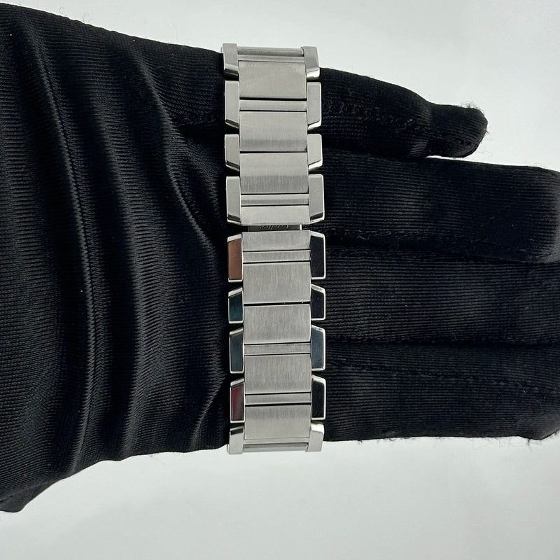 Cartier Tank Francaise Large White Roman Dial on Stainless Steel Bracelet Ref 2302