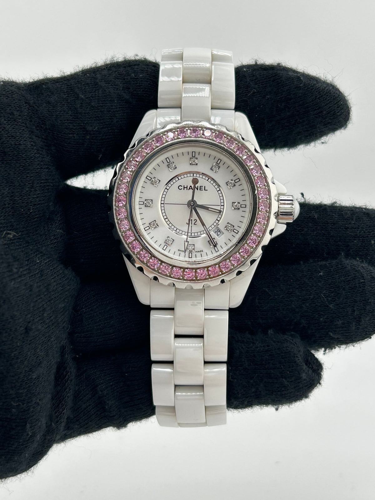 Chanel J12 White Dial on White Ceramic Bracelet Ref. H2010 — view 2