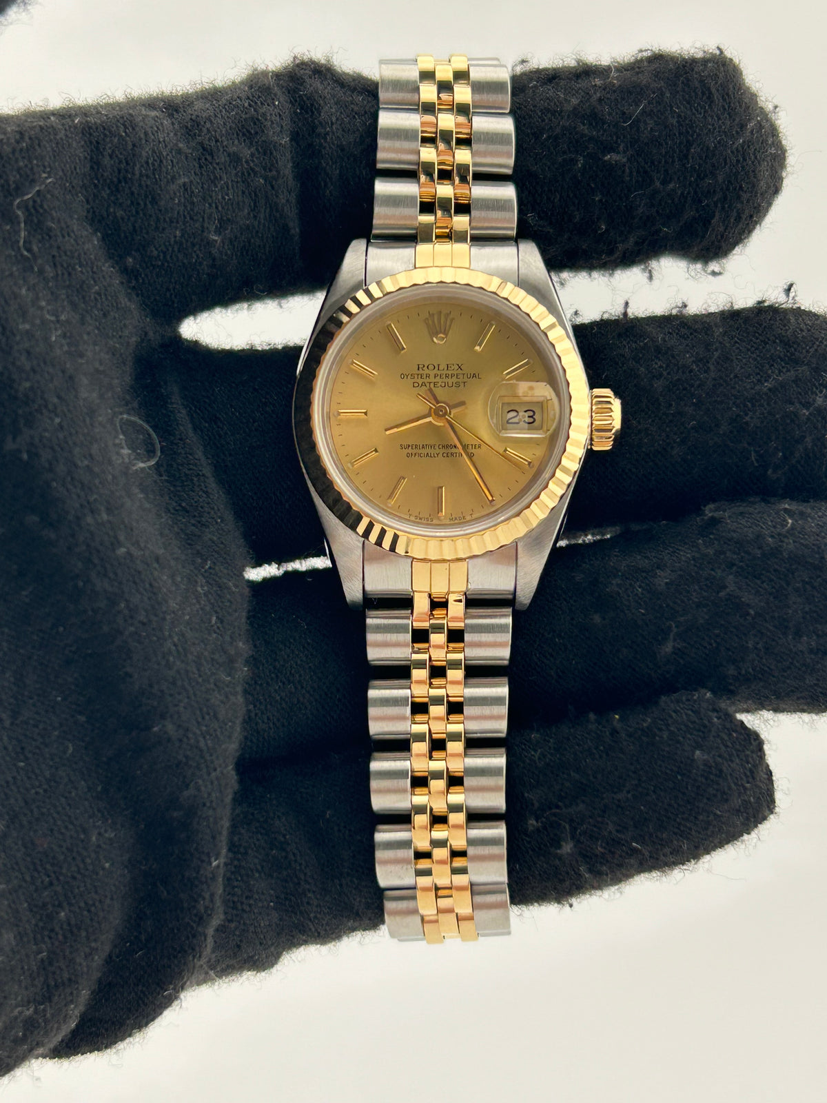 Rolex Datejust Lady Champagne Stick Dial on Jubilee Ref. 69173 1991 — view 2