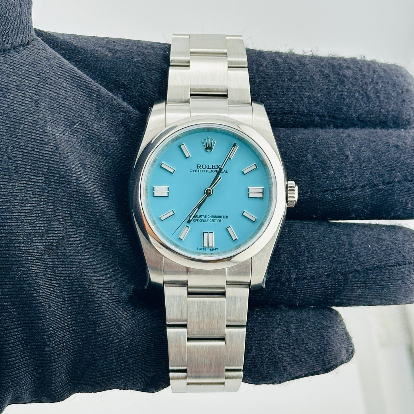 Rolex Oyster Perpetual Am Tiffany Stick Dial on Oyster Bracelet Ref. 116000 Card 2014