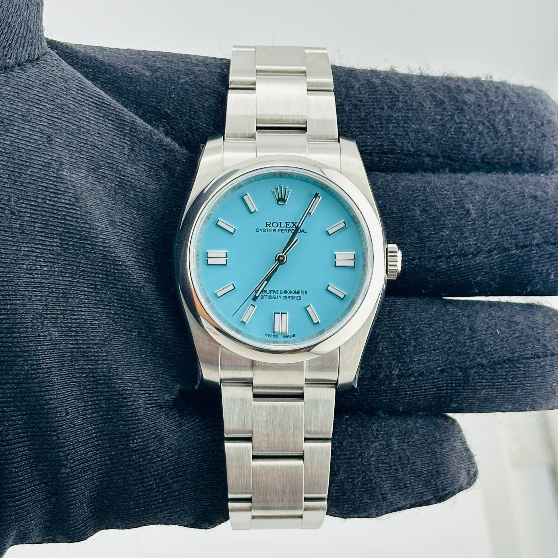 Rolex Oyster Perpetual Am Tiffany Stick Dial on Oyster Bracelet Ref. 116000 Card 2014