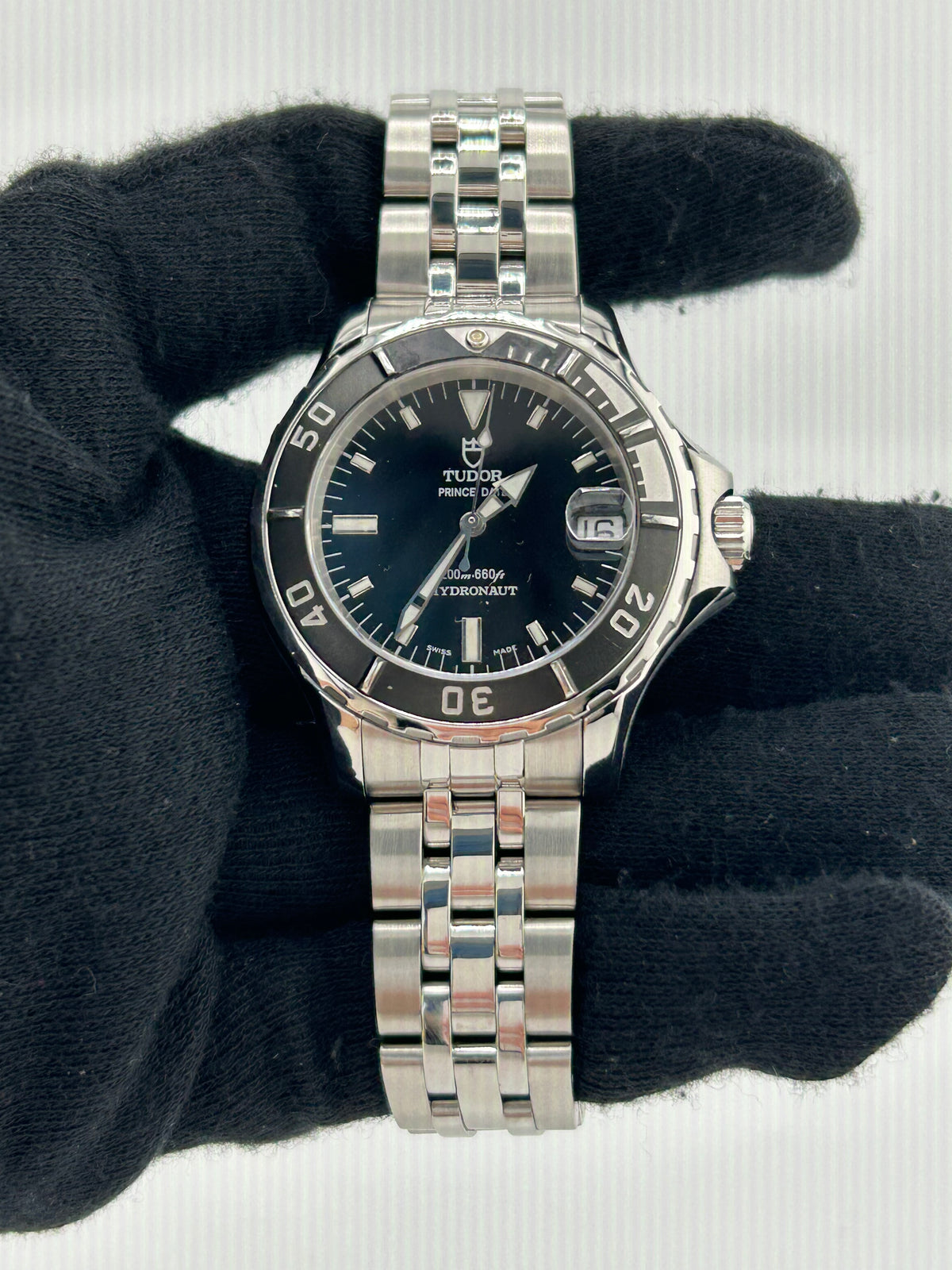Tudor Prince Date Hydronaut Black Dial on Stainless Steel Bracelet Ref. 85190 — view 2