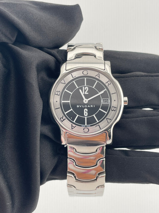 Bvlgari Solo Tempo Black Dial on Stainless Steel Ref. ST35S — view 2