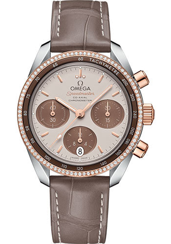 Omega Speedmaster Co-Axial Chronograph Cappuccino Dial on Leather Strap Ref. 324.28.38.50.02.002 Complete 2018