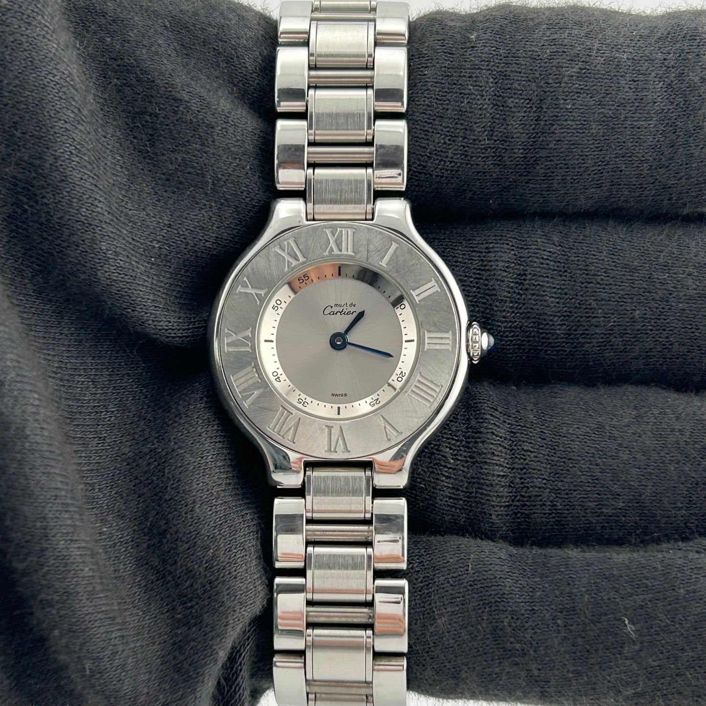 Cartier 21 Must de Cartier Silver Dial on Stainless Steel Bracelet Ref. 1340