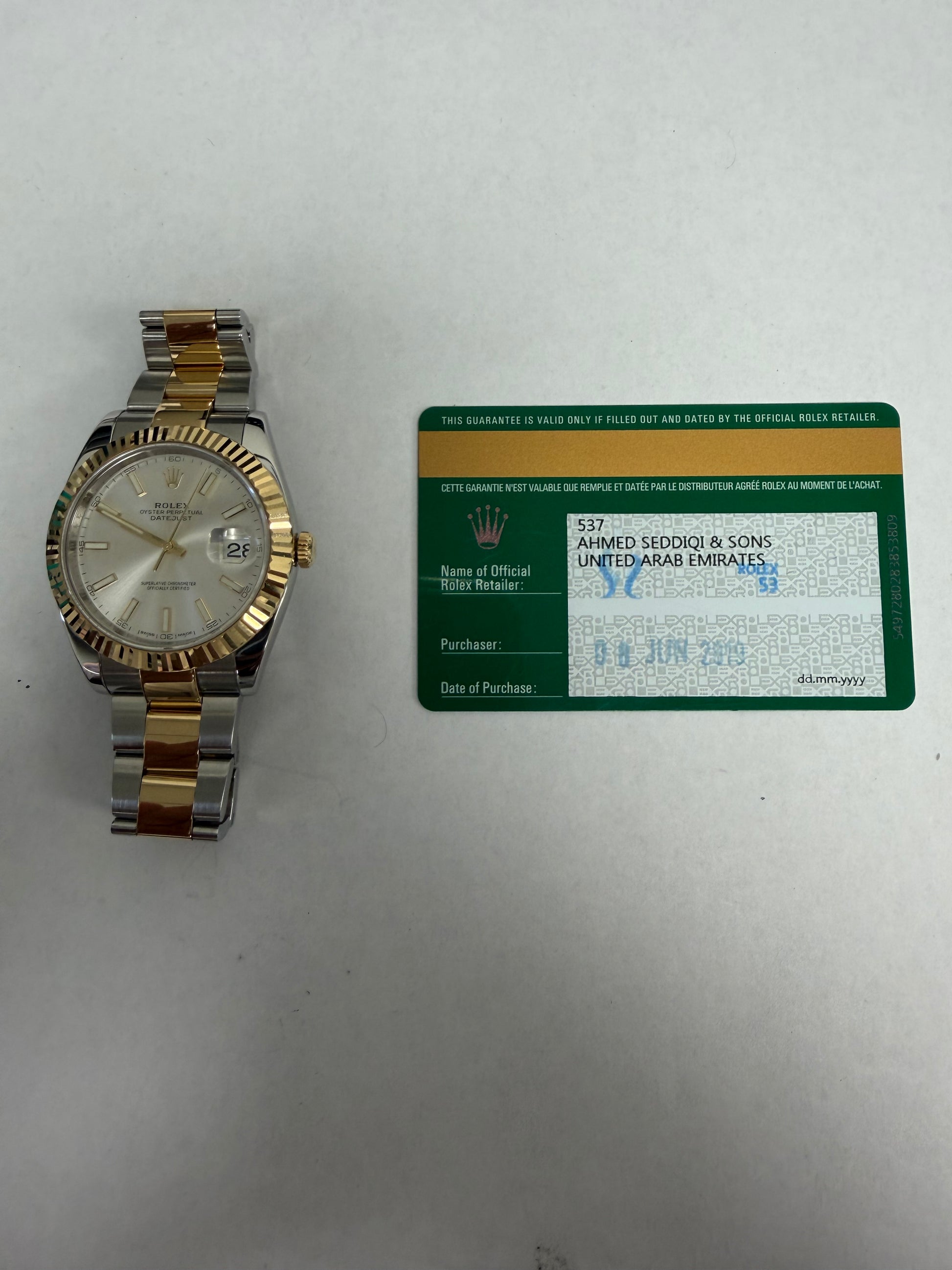 Rolex Datejust Silver Index Dial on Oyster Ref. 126333 Card 2019 — view 5