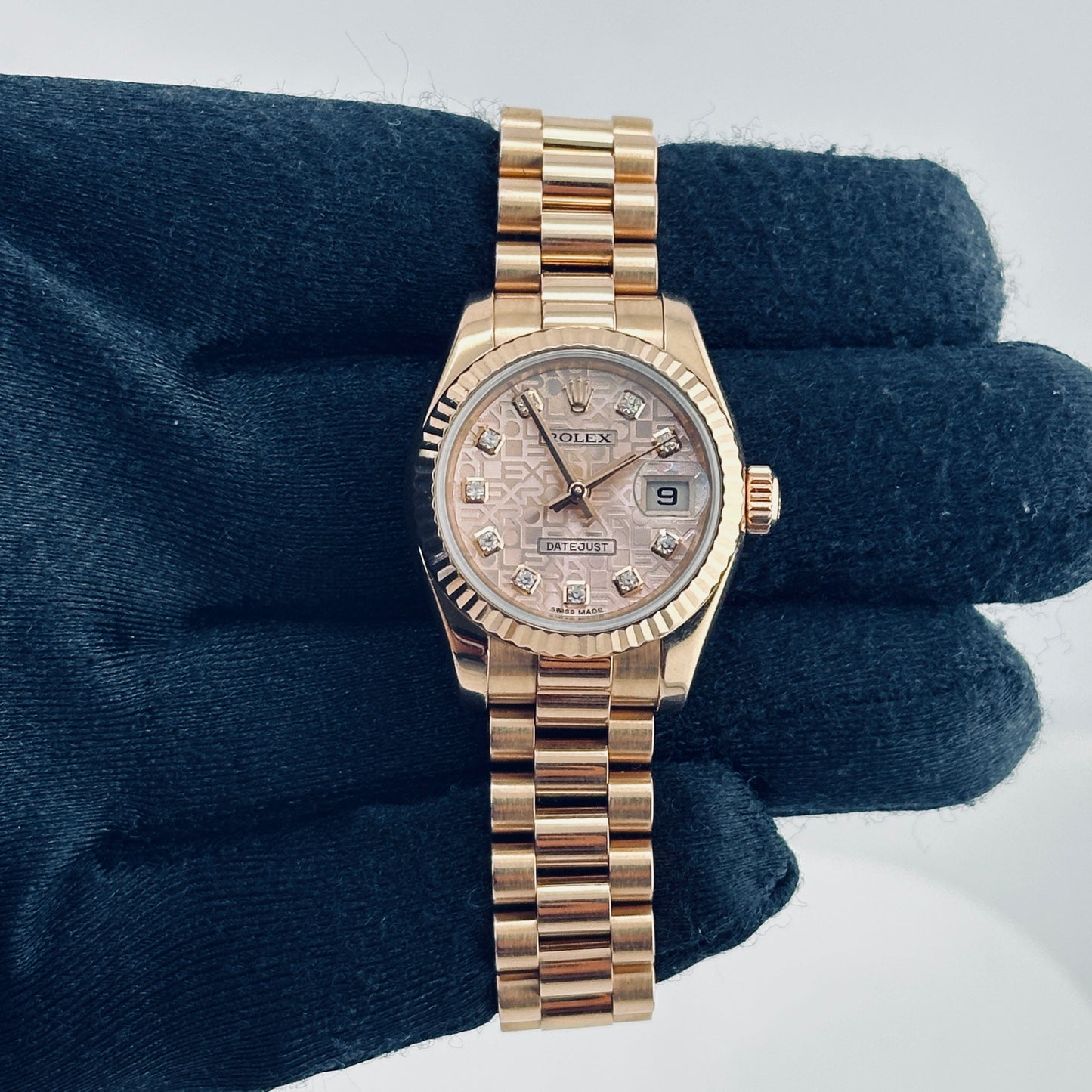 Rolex Datejust Lady President Pink Anniversary Diamond Factory Dial on President Bracelet Ref. 179175 Card 2013 — view 2