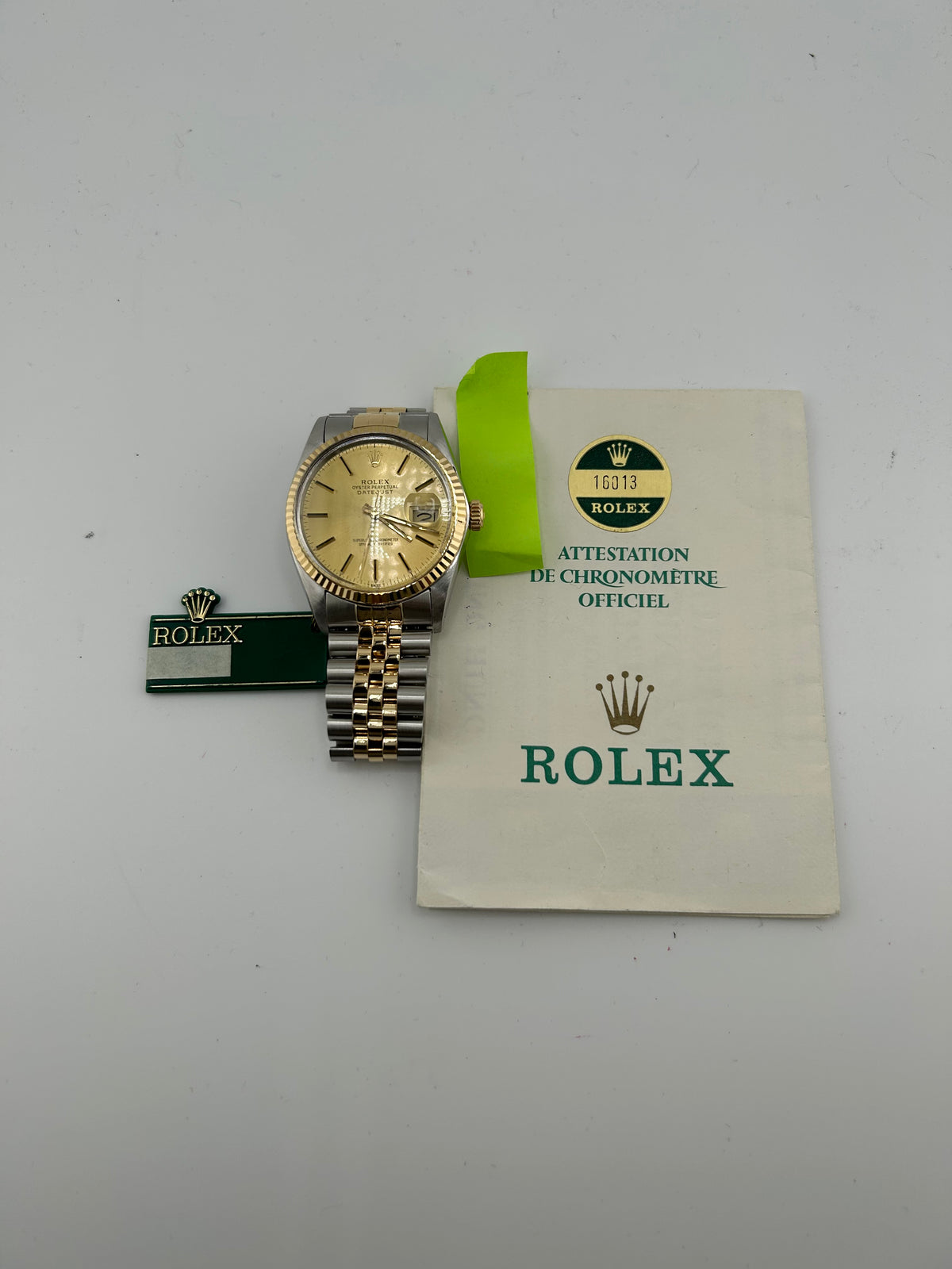 Rolex Datejust 36 Champagne Stick Dial on Jubilee Ref. 16013 Papers 1986 — view 7