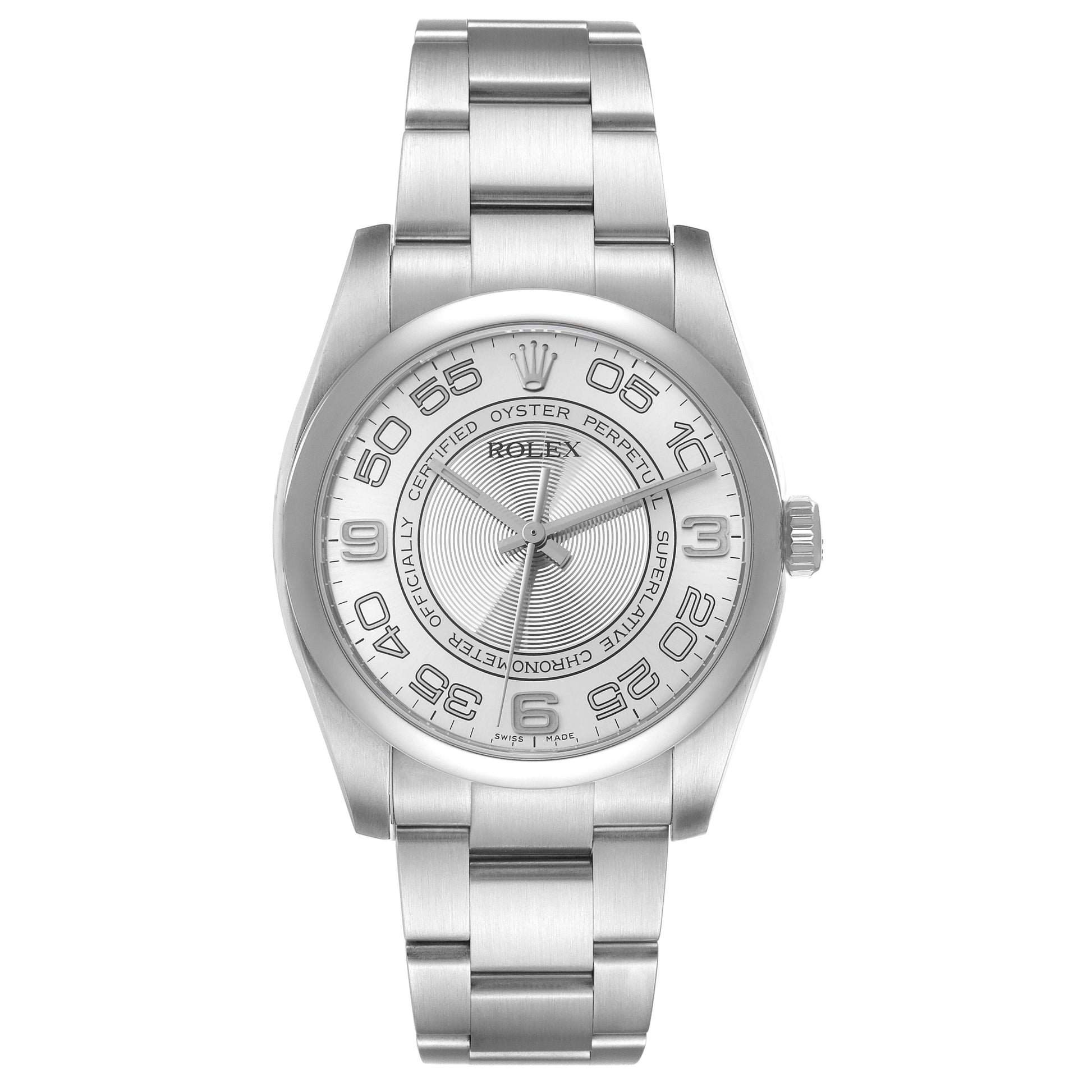 Rolex Oyster Perpetual Silver Concentric Dial on Oyster Ref. 116000 Card 2012