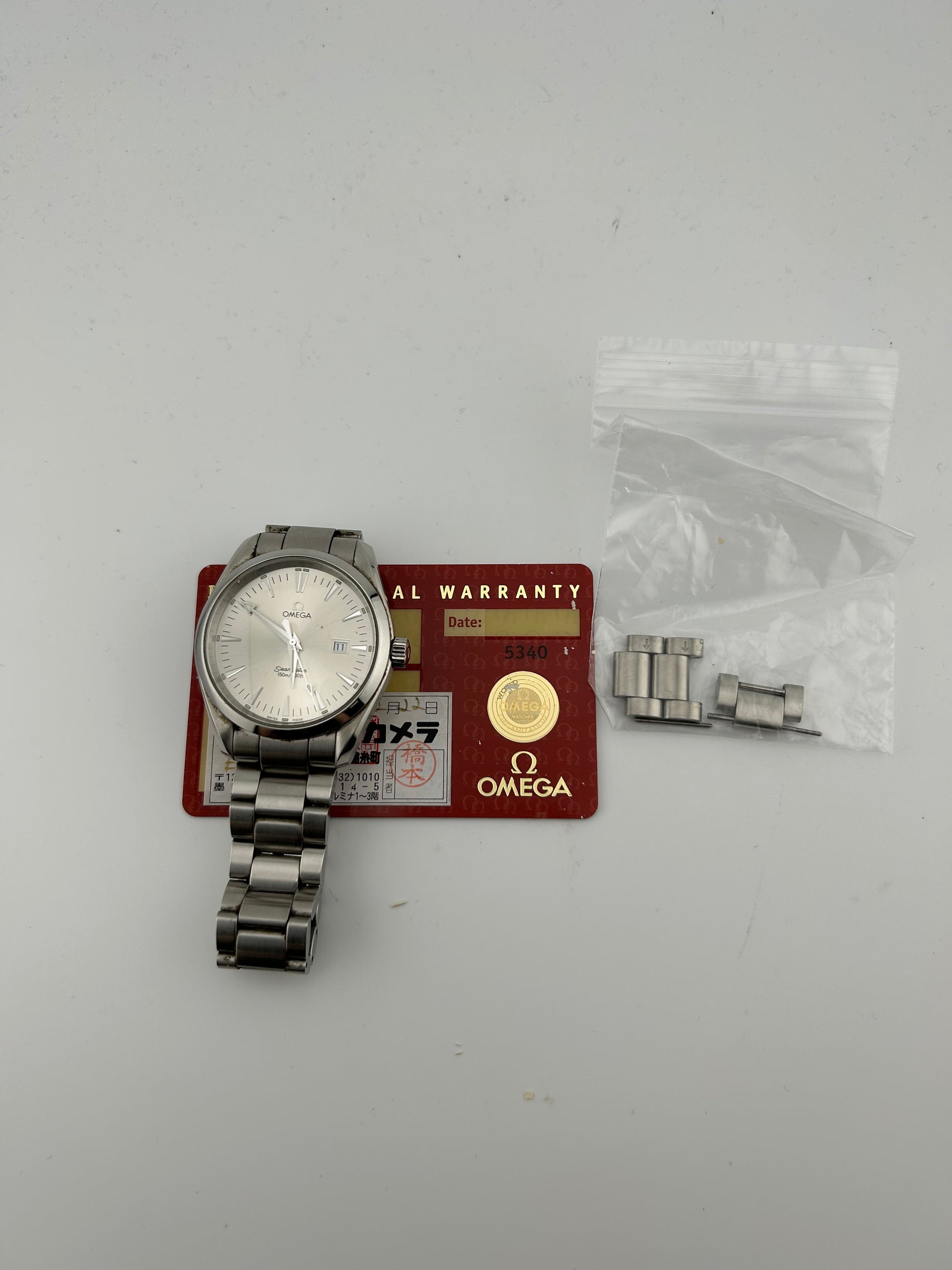 Omega Seamaster Aqua Terra 150m Silver Dial on Stainless Steel Bracelet Ref. 2518.30 Card — view 7