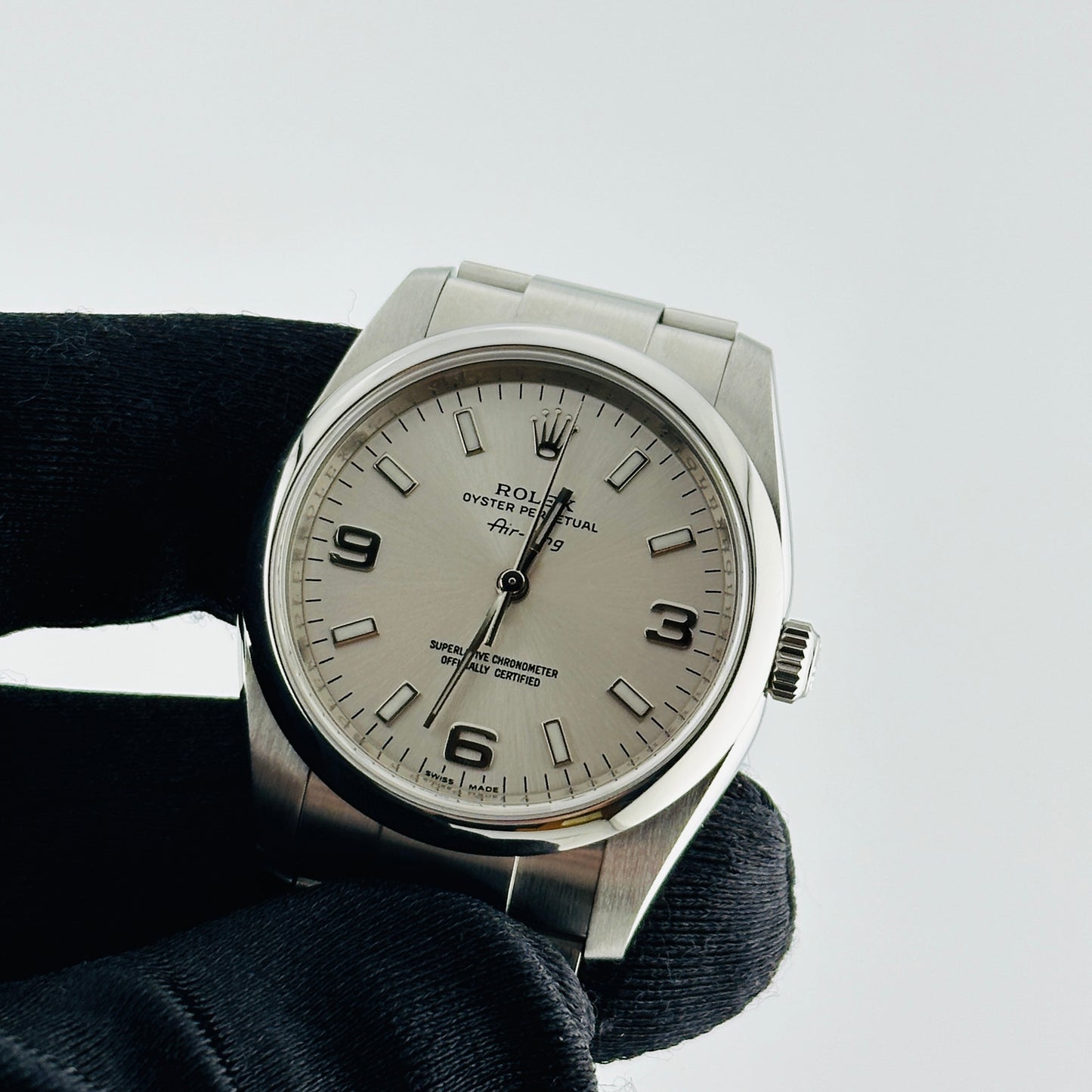 Rolex Oyster Perpetual Silver Stick 369 Dial on Oyster Ref. 114200 Card 2010 — view 3