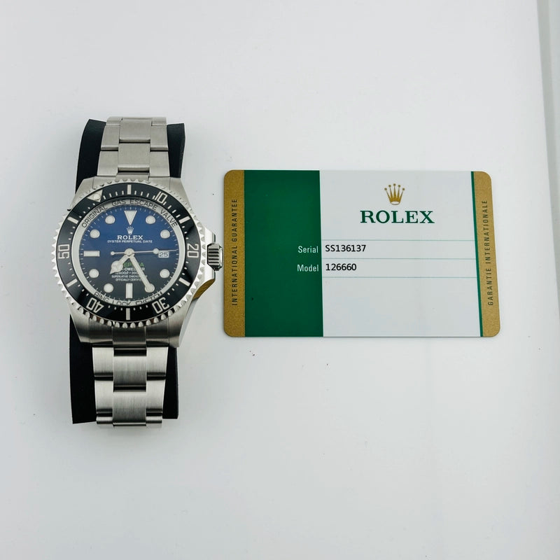 Rolex Sea-Dweller Deepsea James Cameron Blue James Cameron Dial on Oyster Ref 126660 with New Style Card White 2019