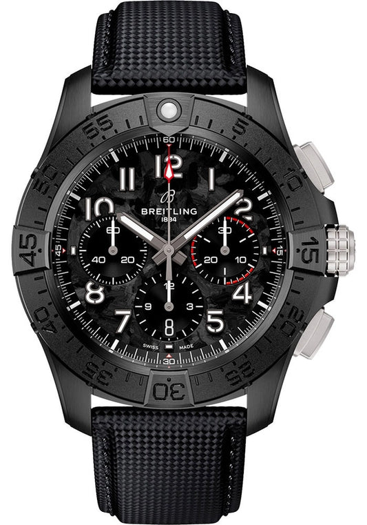 Breitling Avenger B01 Chronograph Carbon Dial on Leather Strap Ref SB0147101B1X1 with Card 2026