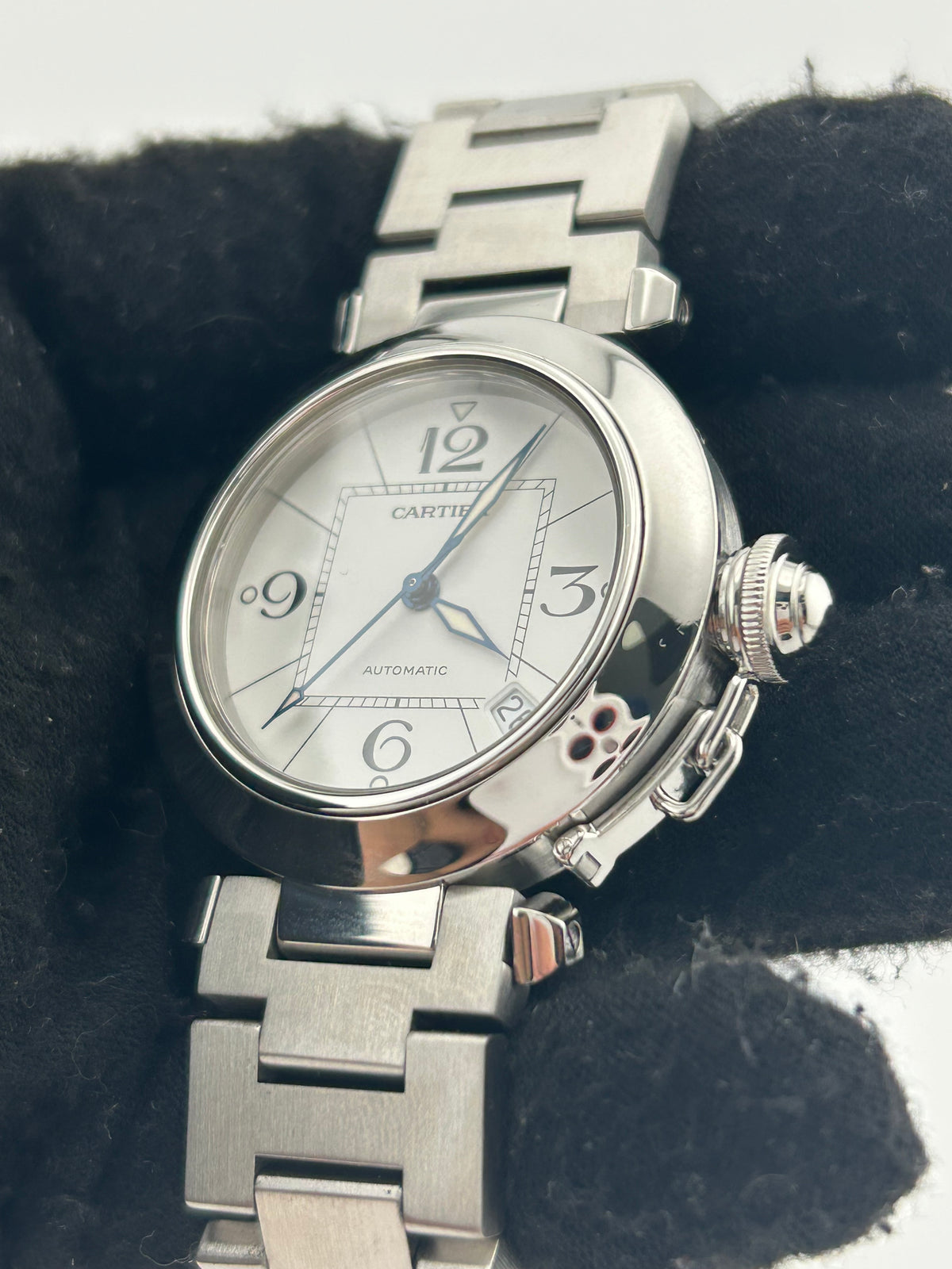 Cartier Pasha de Cartier White Dial on Stainless Steel Bracelet Ref. W31074M7 — view 3