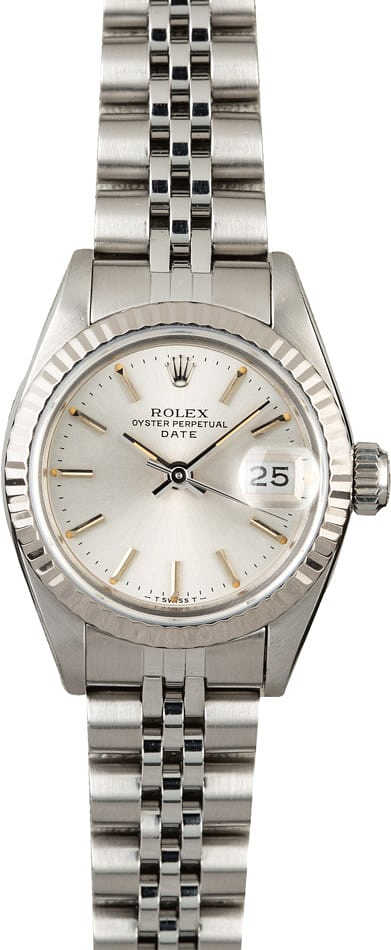 Rolex Datejust Lady Silver Stick Dial on Jubilee Ref. 69174 Papers 1991