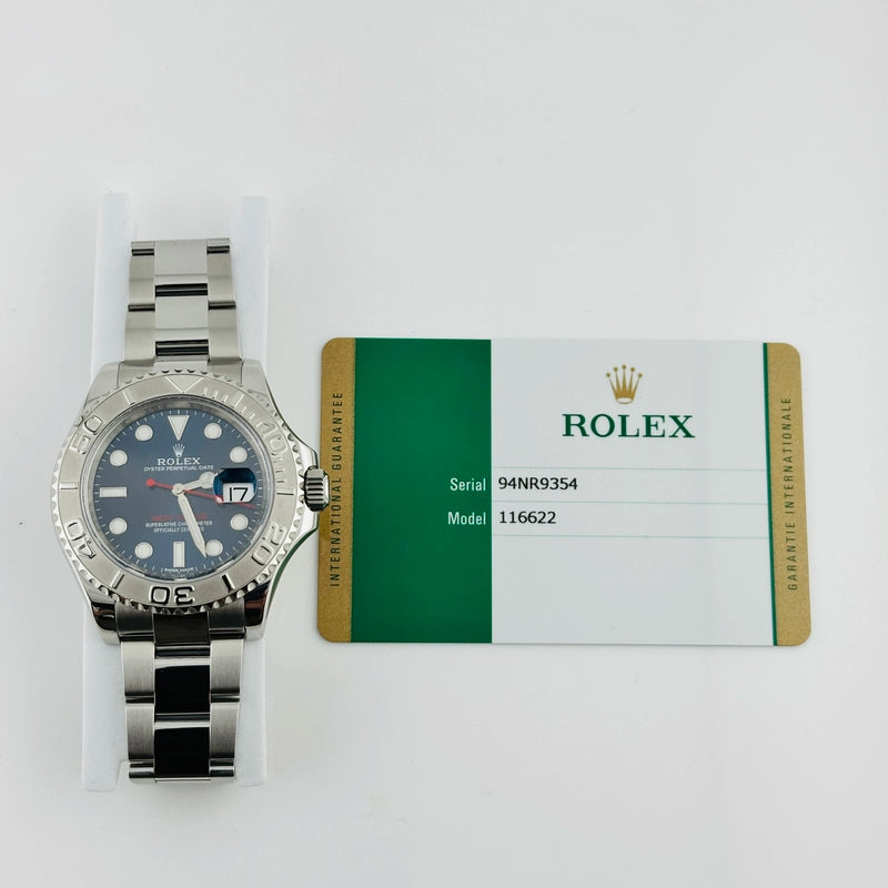 Rolex Yacht-Master Blue Dial on Oyster Ref 116622 with New Style Card White 2017