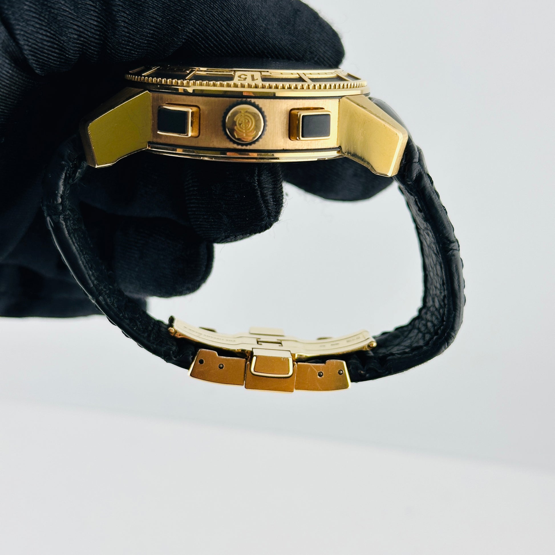 Tiffany & Co. Tri-Retrograde Black / Rose Dial on Leather Band Ref. T-57 — view 5