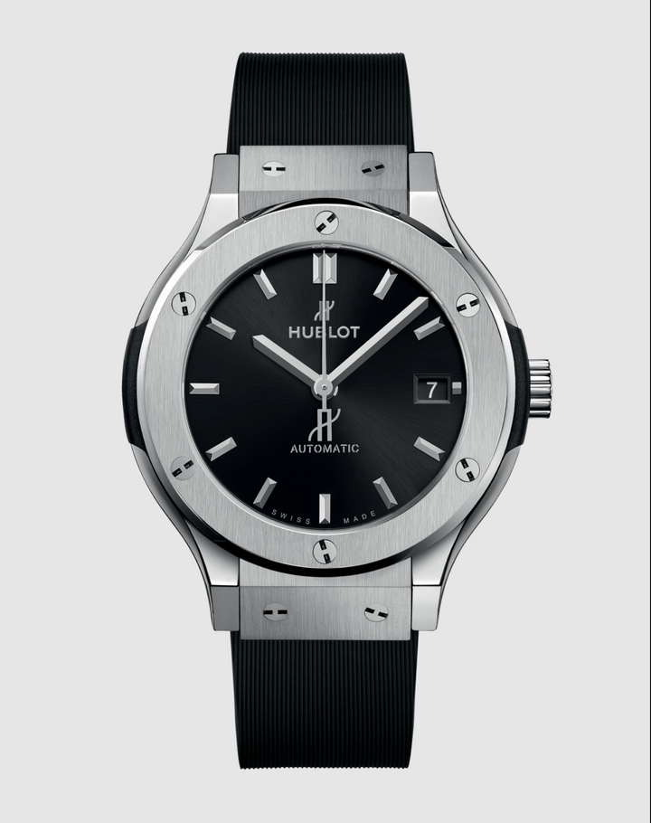 Hublot Classic Fusion Black Dial on Rubber Strap Ref. 565.NX.1470.RX with Box