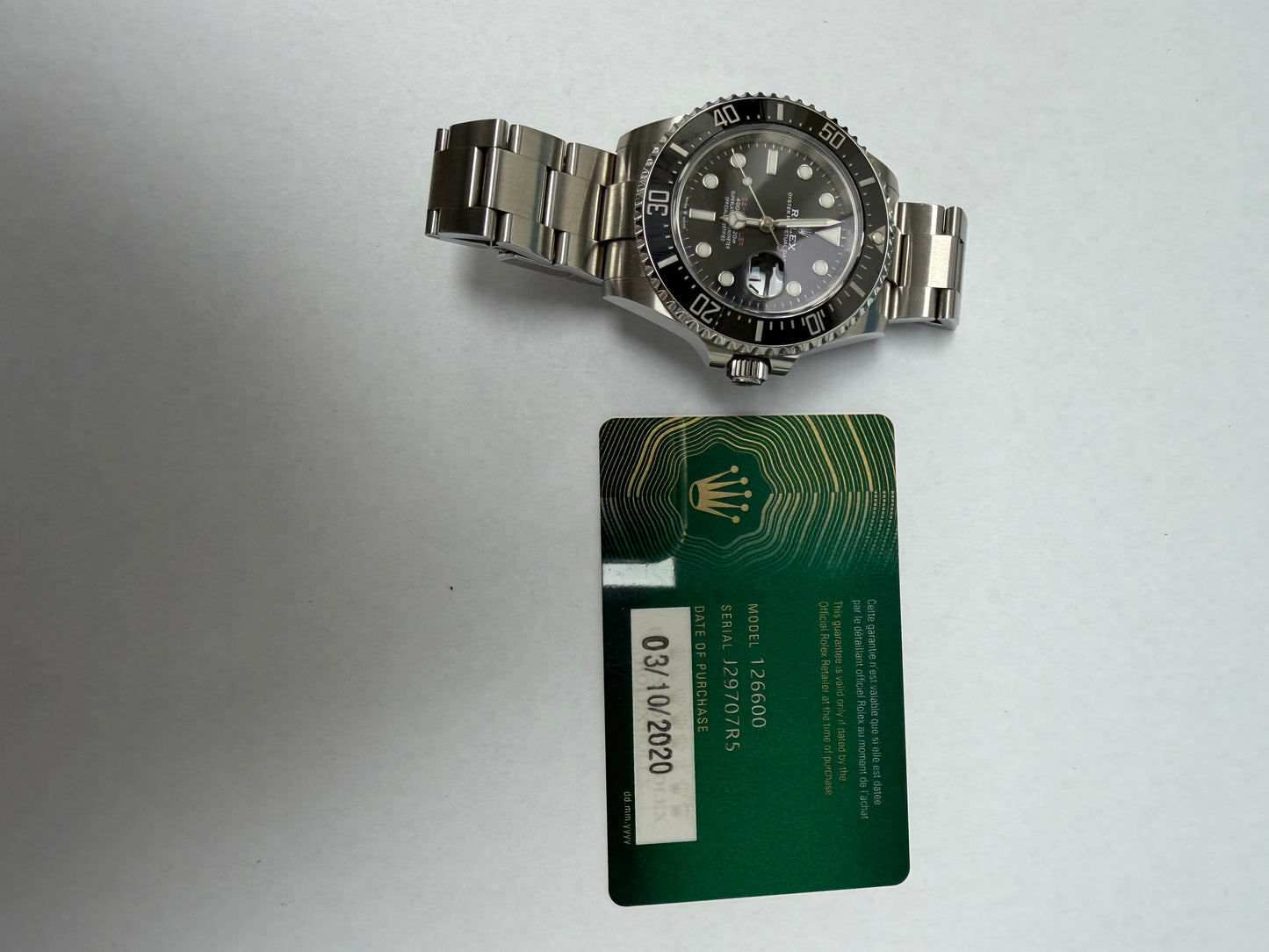 Rolex Sea-Dweller Black Dial on Oyster Ref. 126600 Card 2020 — view 5