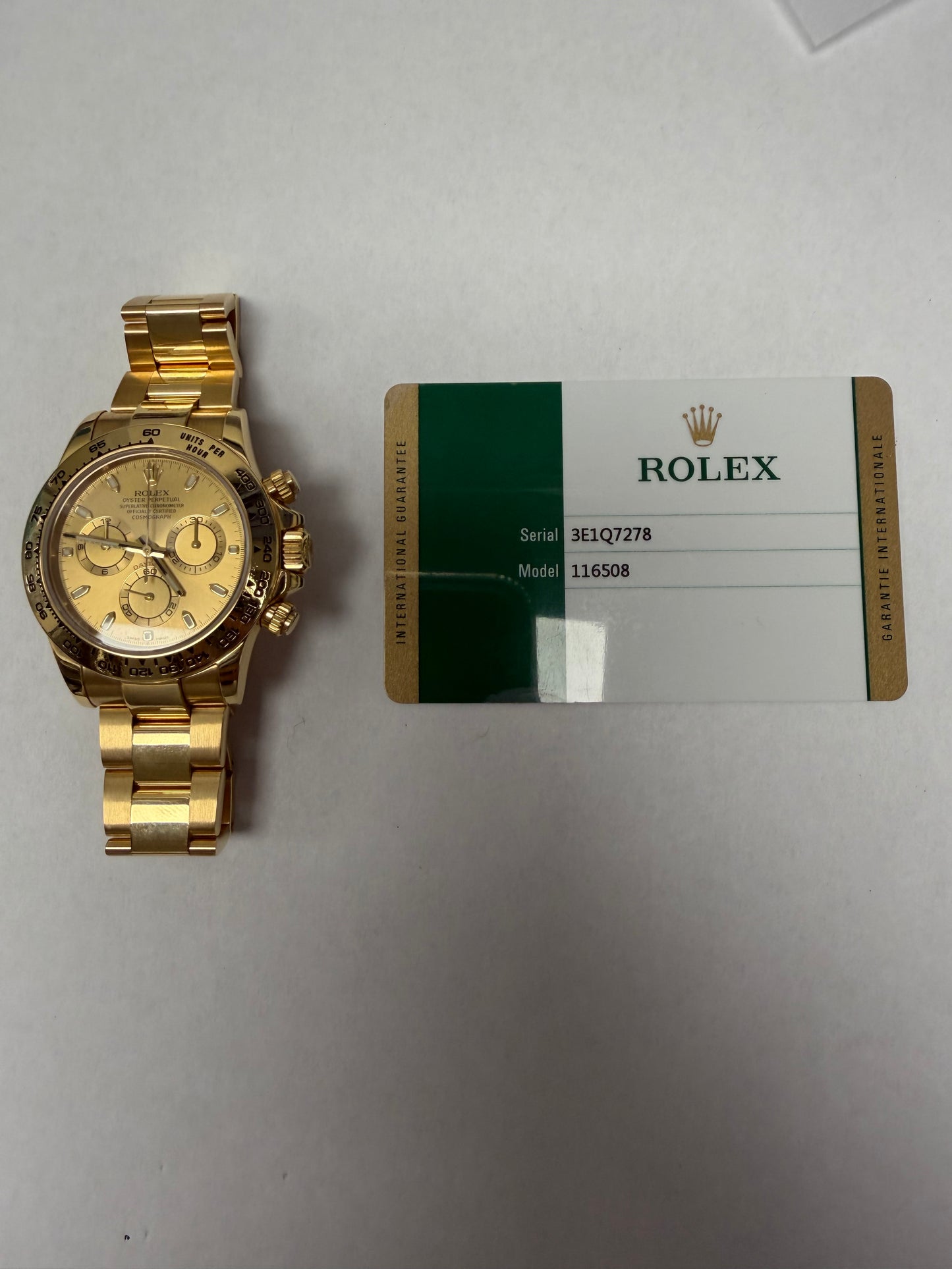 Rolex Daytona Champagne Index Dial on Oyster Ref. 116508 Card 2016 — view 5