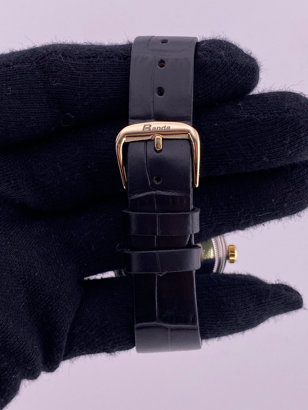 Rolex Datejust 36 Champagne Stick Dial on Generic Leather Strap Ref. 16013 — view 4